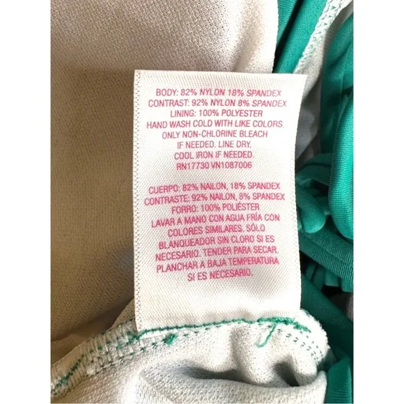 Cutout Detail One Piece Swimsuit / Bathing Suit Green Medium - Picture 6 of 7